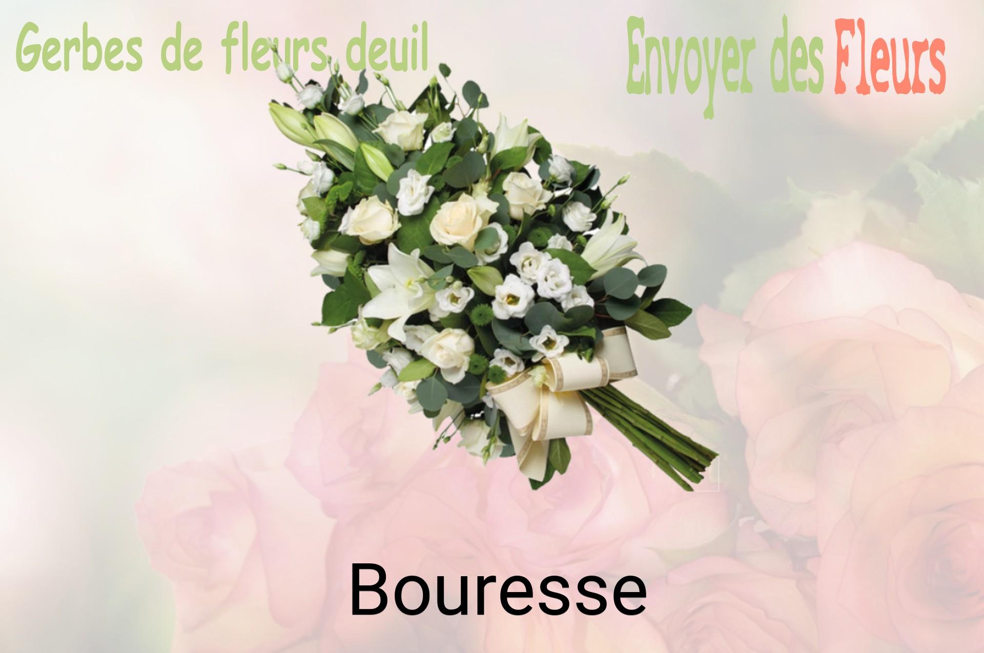 Gerbe de fleurs de deuil livrée à Bouresse